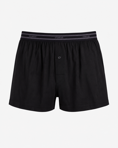 Boxershorts aus Tencel Lyocell schwarz von vorne, weite Passform, Herrenunterwäsche