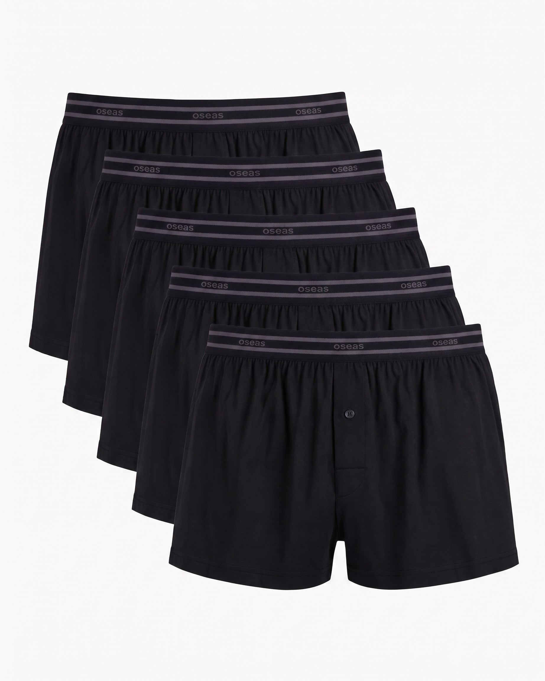 5er Bundle Boxershorts aus Tencel Lyocell schwarz von vorne, weite Passform, Herrenunterwäsche