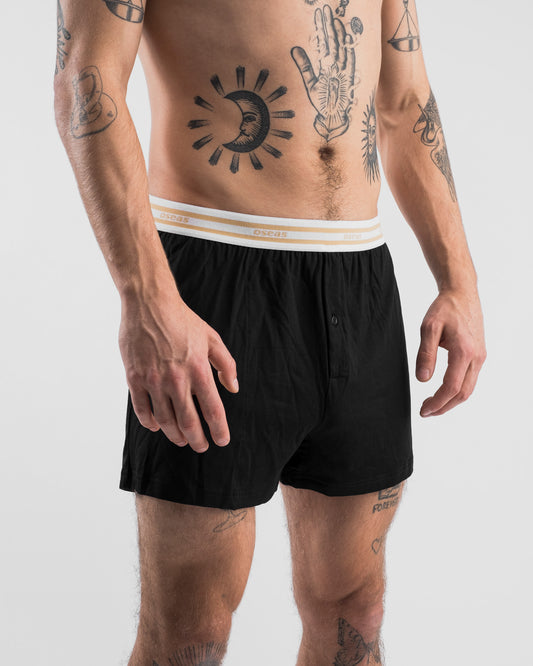 oseas Boxershorts in schwarz mit weißem Bund