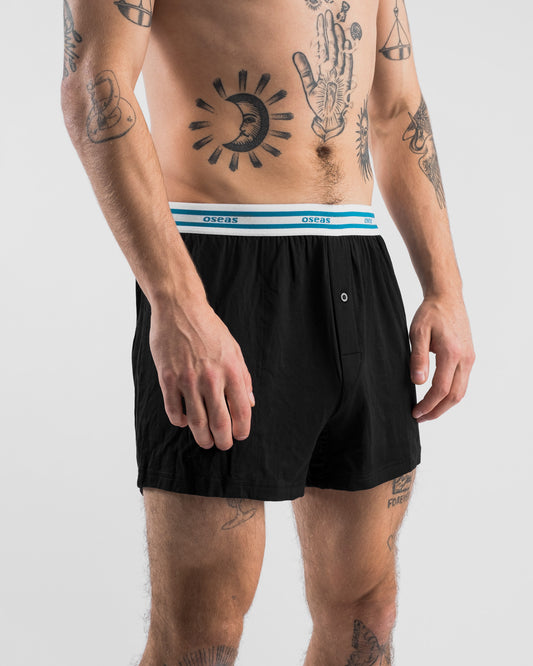 oseas Boxershorts in schwarz mit weißem Bund